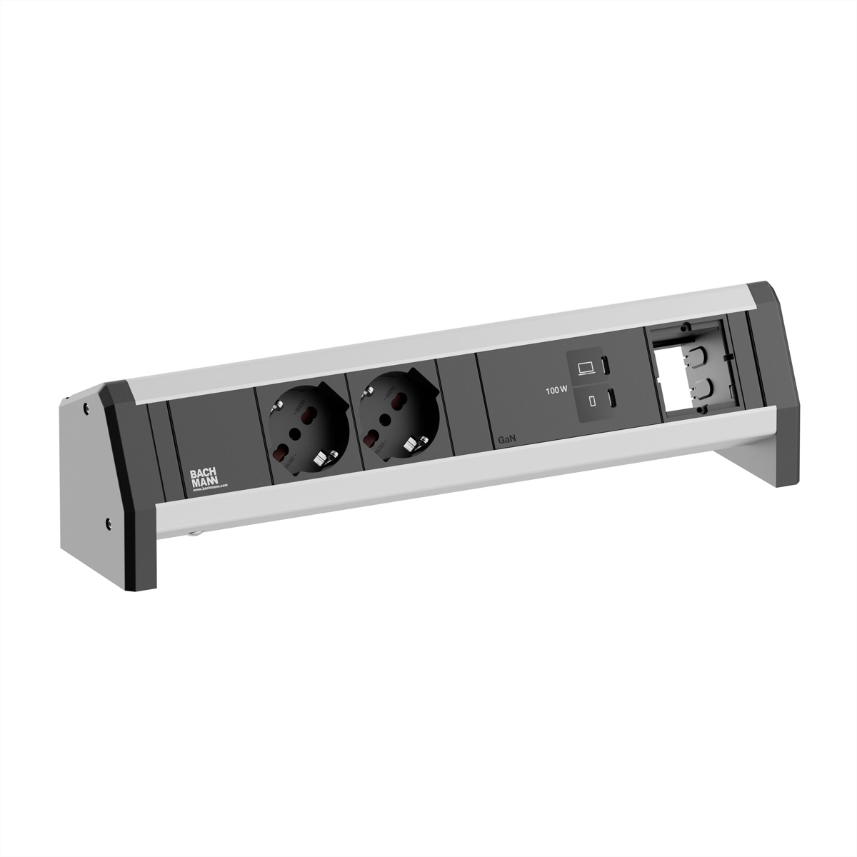 BACHMANN DESK 2xP40 1xUSB C/C 100W, 1xCM Aufbau-Anschlussfelder DESK1