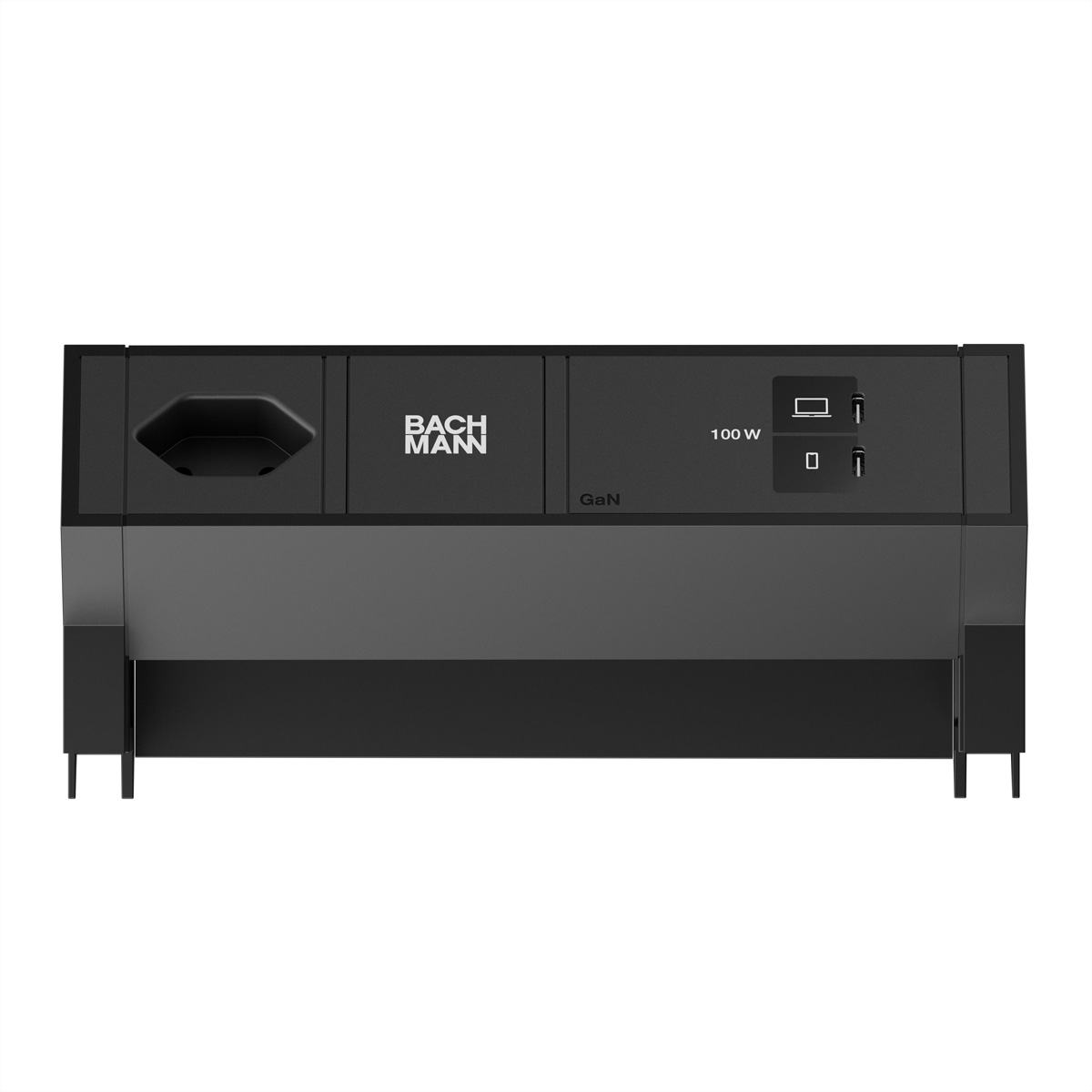 BACHMANN DESK2 1xCH 90° 1xUSB C/C 100W, L=0,2m RAL9005