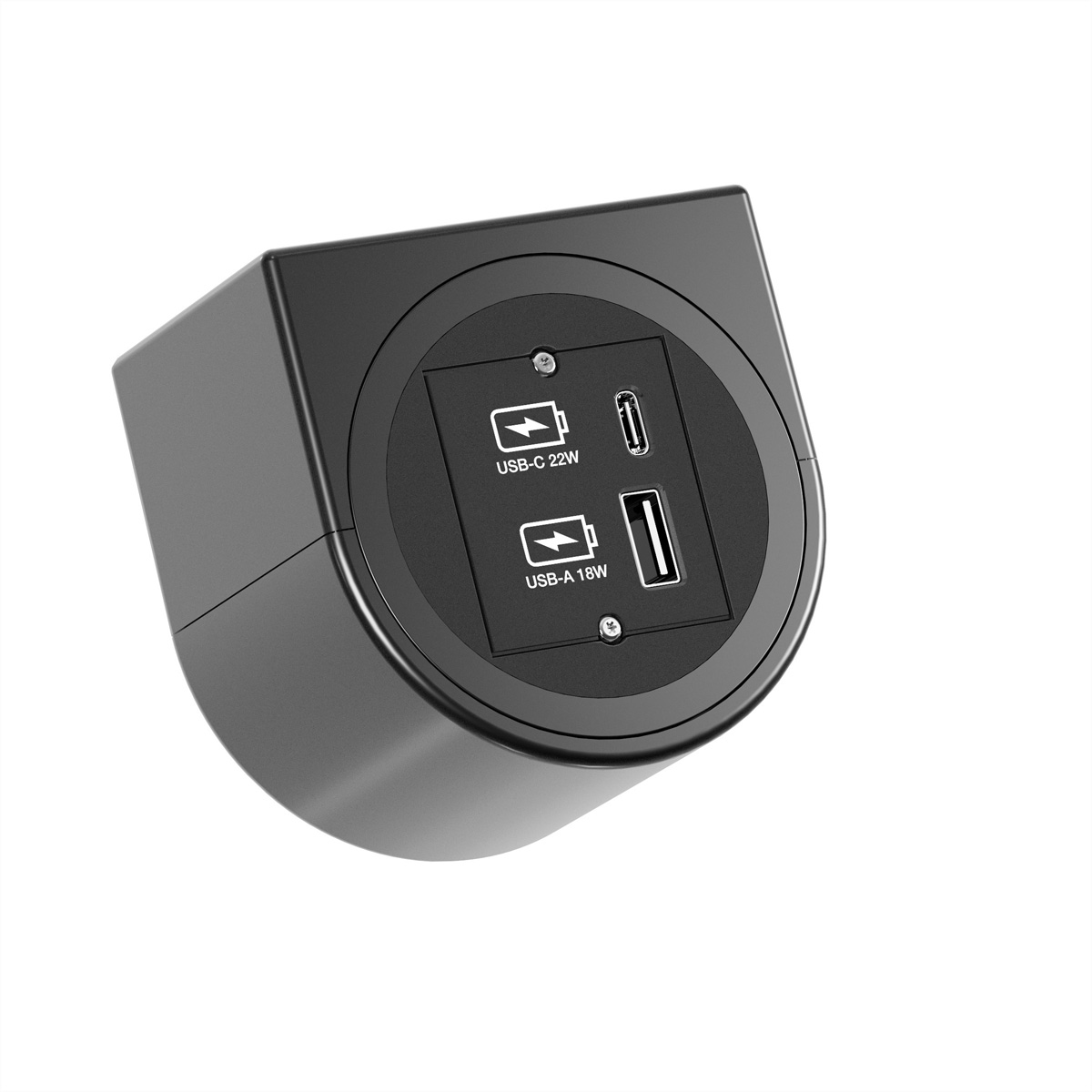 BACHMANN PIX HOLDER SINGLE, 1x USB A/C, ISV, schwarz, 0,2 m Anschlussfelder PIX HOLDER