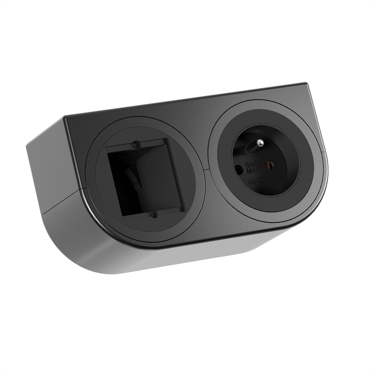 BACHMANN PIX HOLDER DOUBLE, 1x UTE 1x CM, ISV, schwarz, 0,2 m Anschlussfelder PIX HOLDER