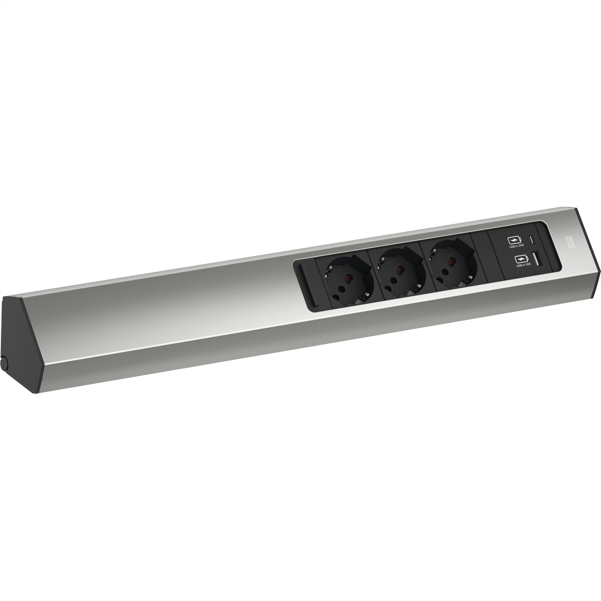 BACHMANN CASIA2 3xP40 1xUSB A/C 22W, 2,0m AEH, Edelstahl-Optik, Italia Aufbau-Anschlussfelder CASIA2