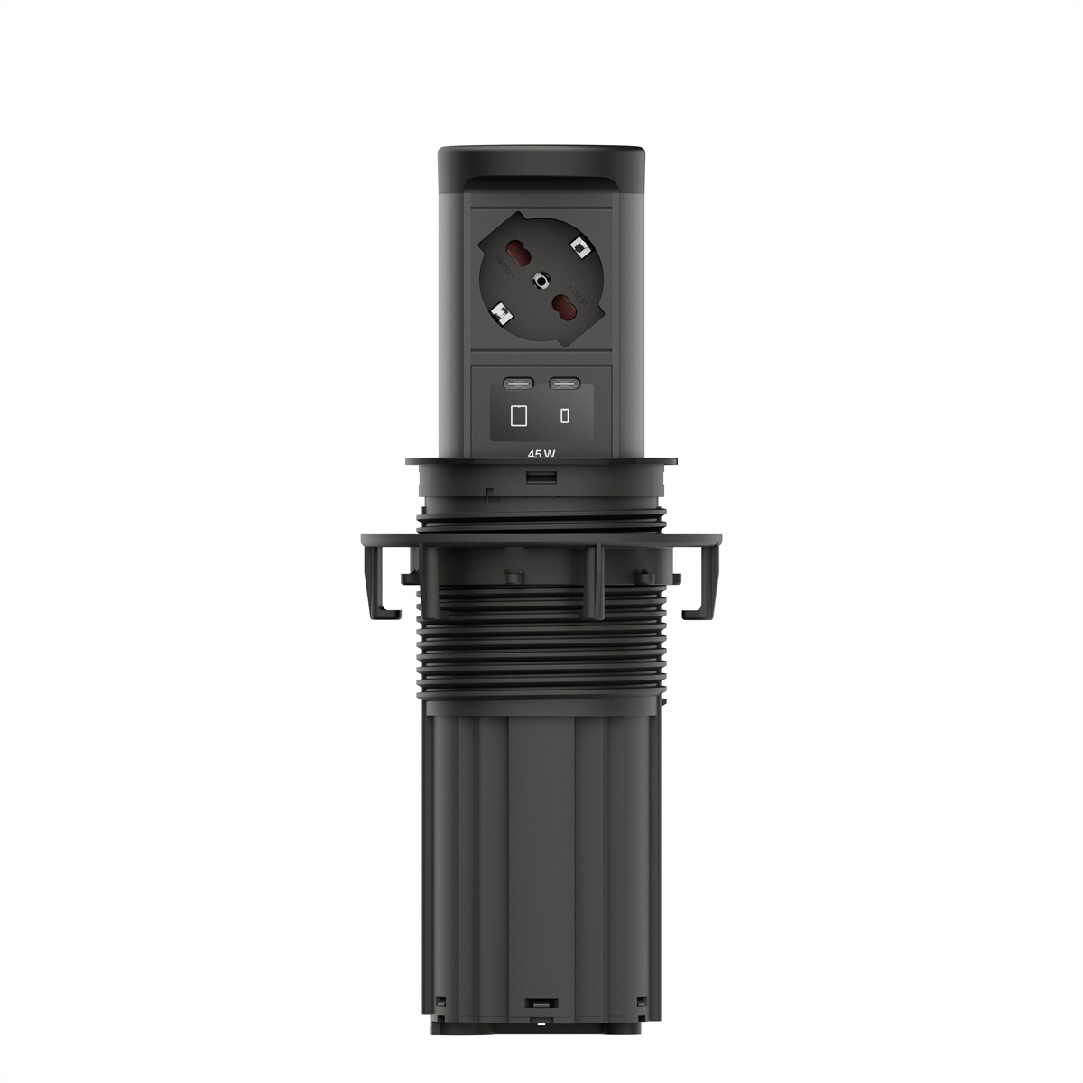 BACHMANN ELEVATOR2 1xP40, 1xUSB C/C 45W RAL9005 2,0 m AEH