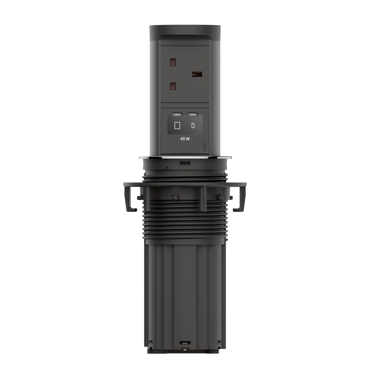 BACHMANN ELEVATOR2 1xUK 1xUSB, 1xUSB C/C 45W Edelstahl-Optik L=2m UK13A
