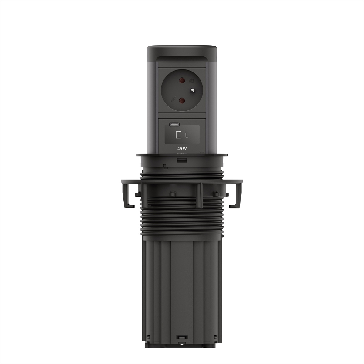 BACHMANN ELEVATOR2 1xUTE 1xUSB C, Wireless Charger 15W RAL9005 0,5m ISV