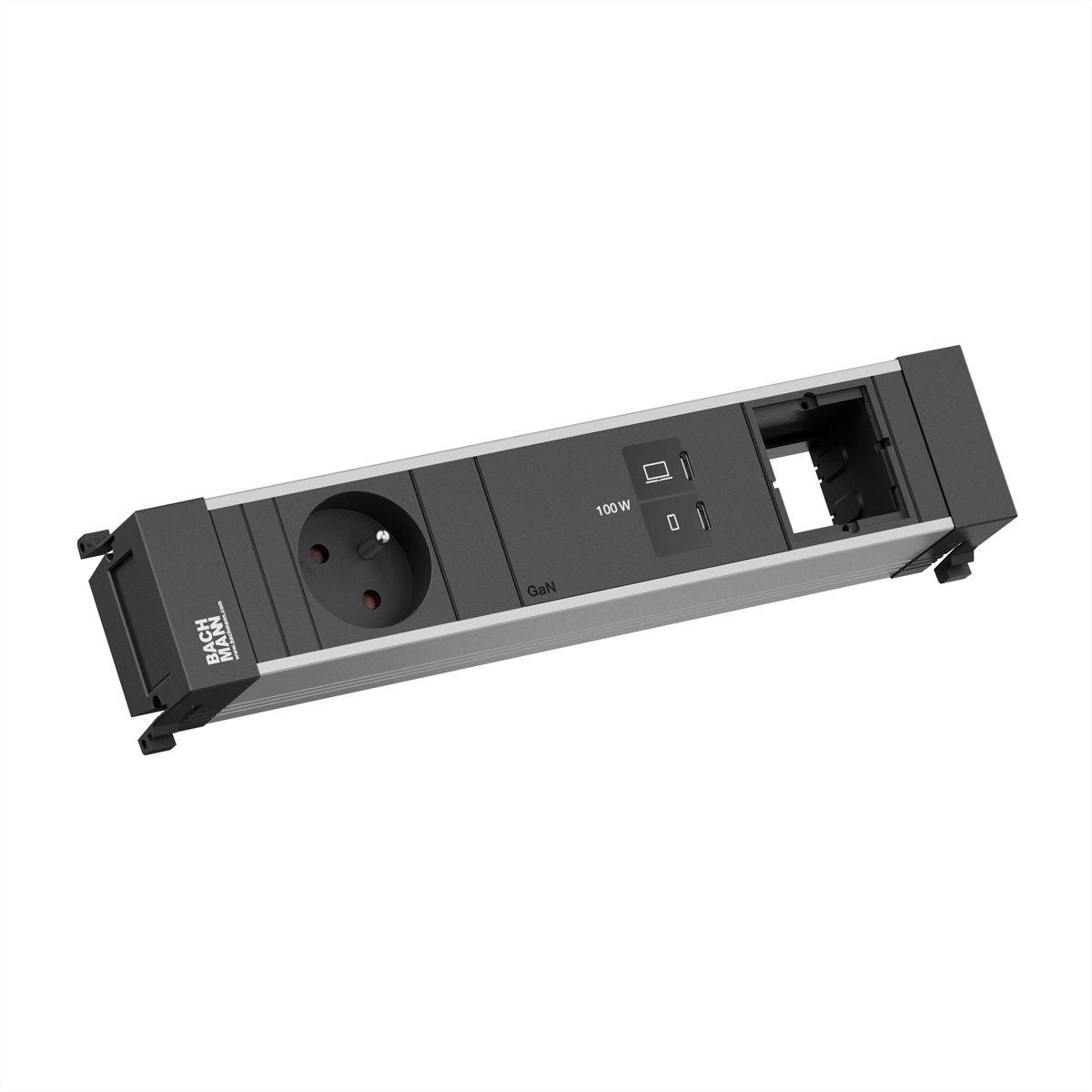 BACHMANN POWER FRAME 1xUTE, 1xUSB C/C 100W 1xCM L=0,2m Einbau-Anschlussfelder POWER FRAME