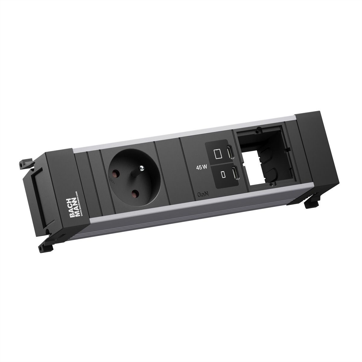 BACHMANN POWER FRAME 1xUTE, 1xUSB C/C 45W 1xCM L=0,2m Einbau-Anschlussfelder POWER FRAME
