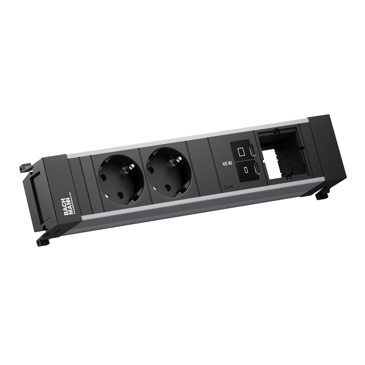 BACHMANN POWER FRAME 2xCEE7/3, 1xUSB C/C 45W 1xCM L=0,2m Einbau-Anschlussfelder POWER FRAME
