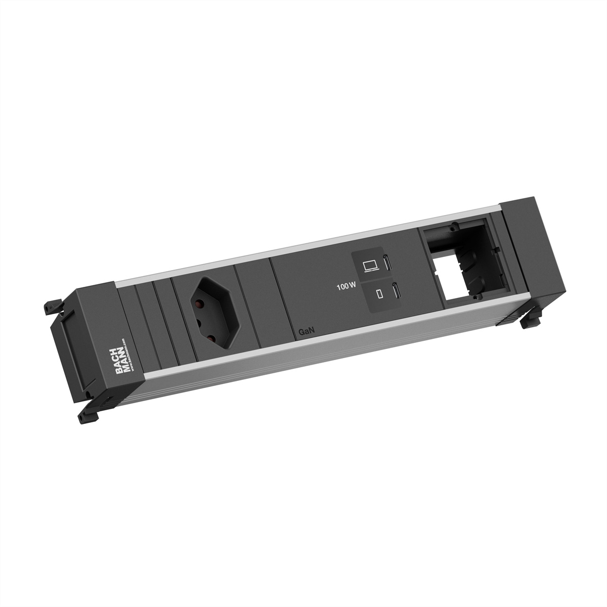 BACHMANN POWER FRAME M 1xCH 0°, 1xUSB C/C 100W 1xCM L=0,2m Einbau-Anschlussfelder POWER FRAME