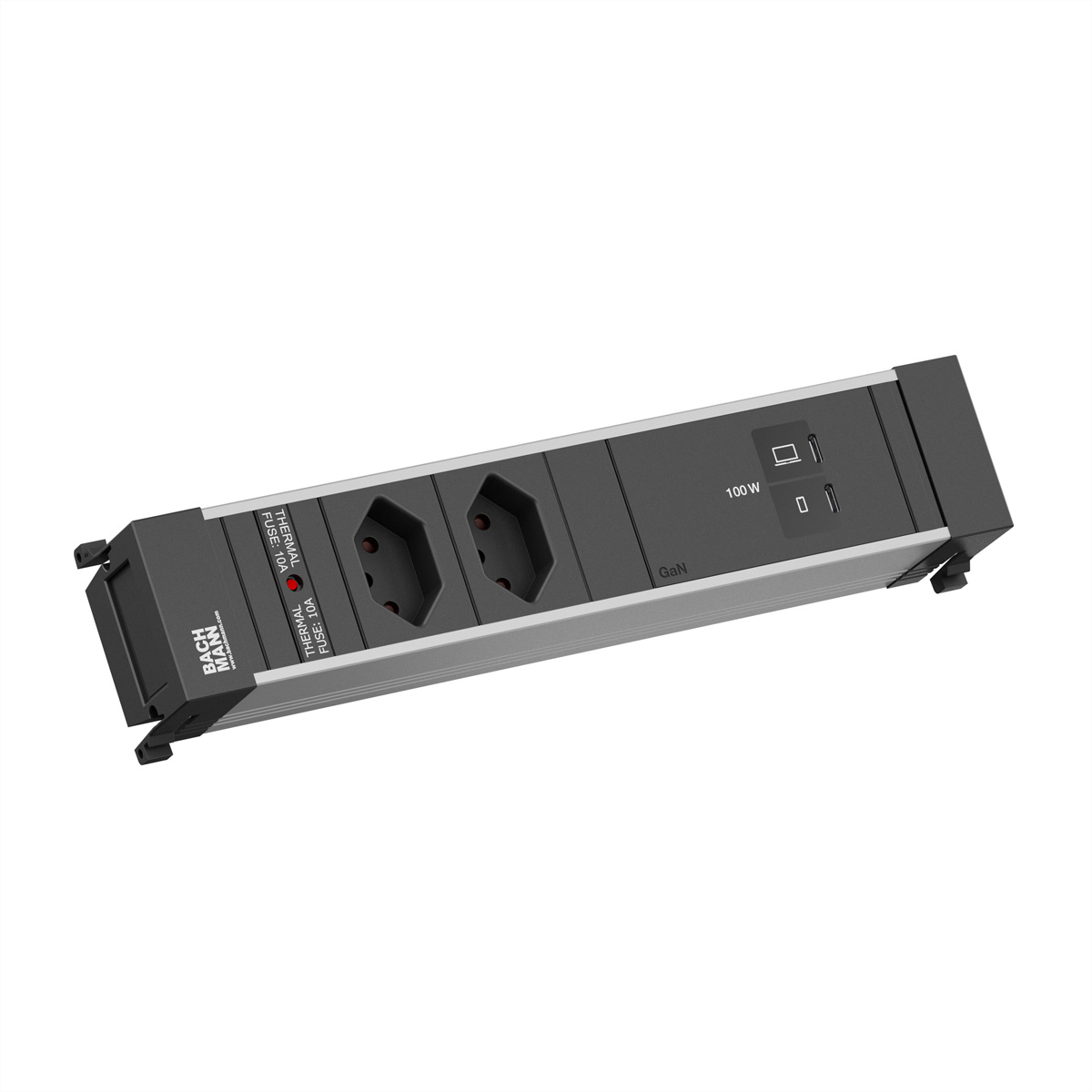 BACHMANN POWER FRAME M 2xCH 0°, 1xUSB C/C 100W L=0,2m Einbau-Anschlussfelder POWER FRAME