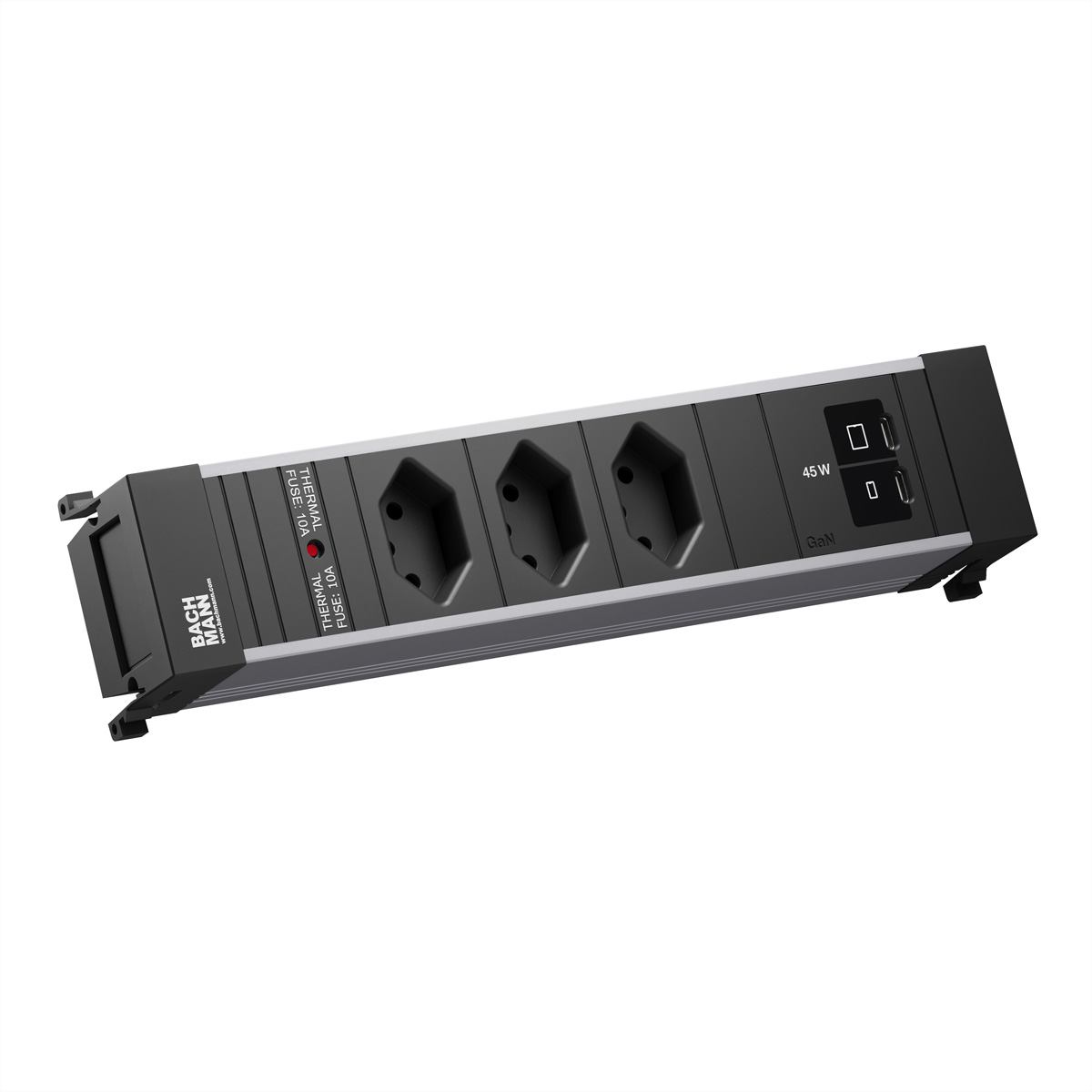 BACHMANN POWER FRAME M 3xCH 0°, 1xUSB C/C 45W L=0,2m Einbau-Anschlussfelder POWER FRAME