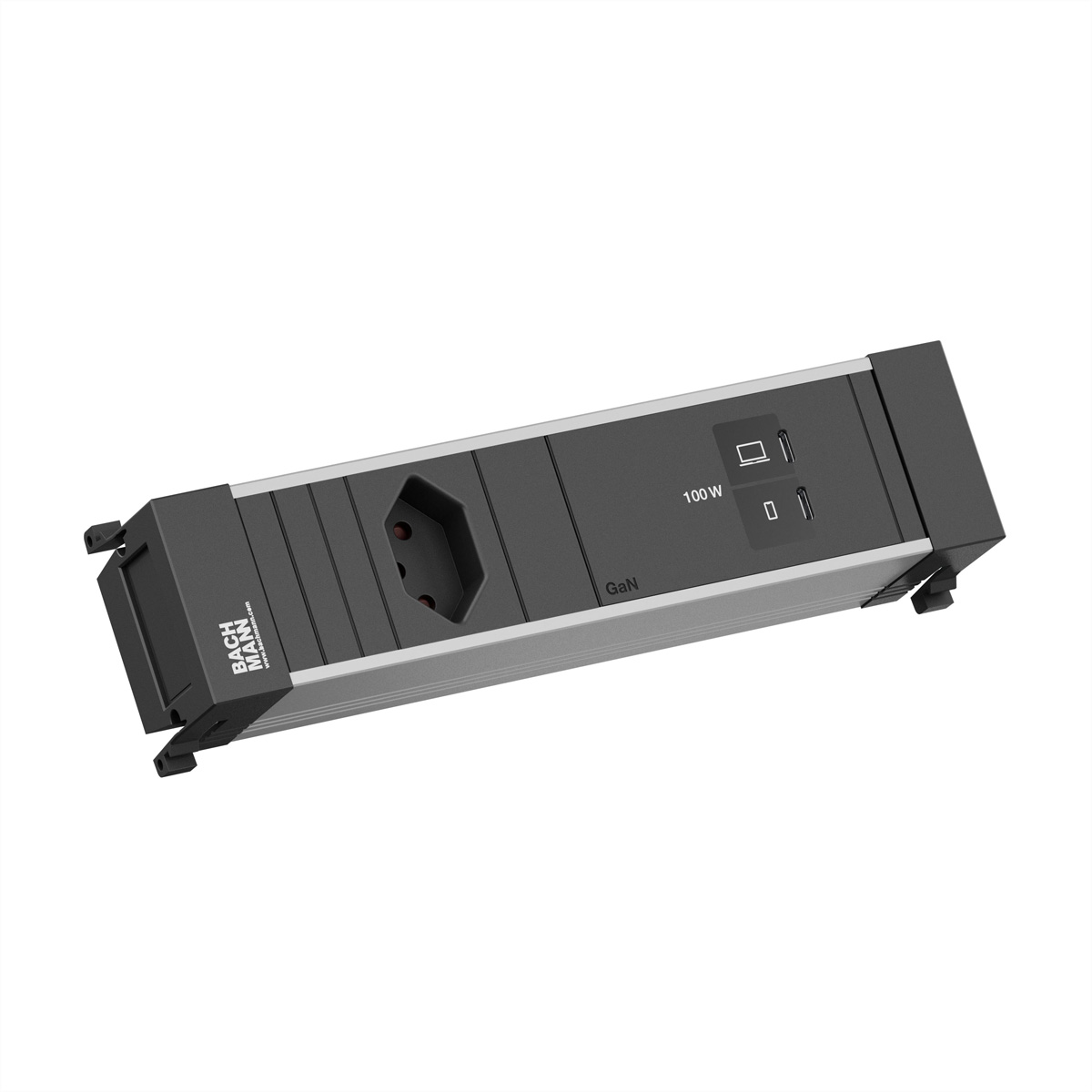 BACHMANN POWER FRAME S 1xCH 0°, 1xUSB C/C 100W L=0,2m Einbau-Anschlussfelder POWER FRAME