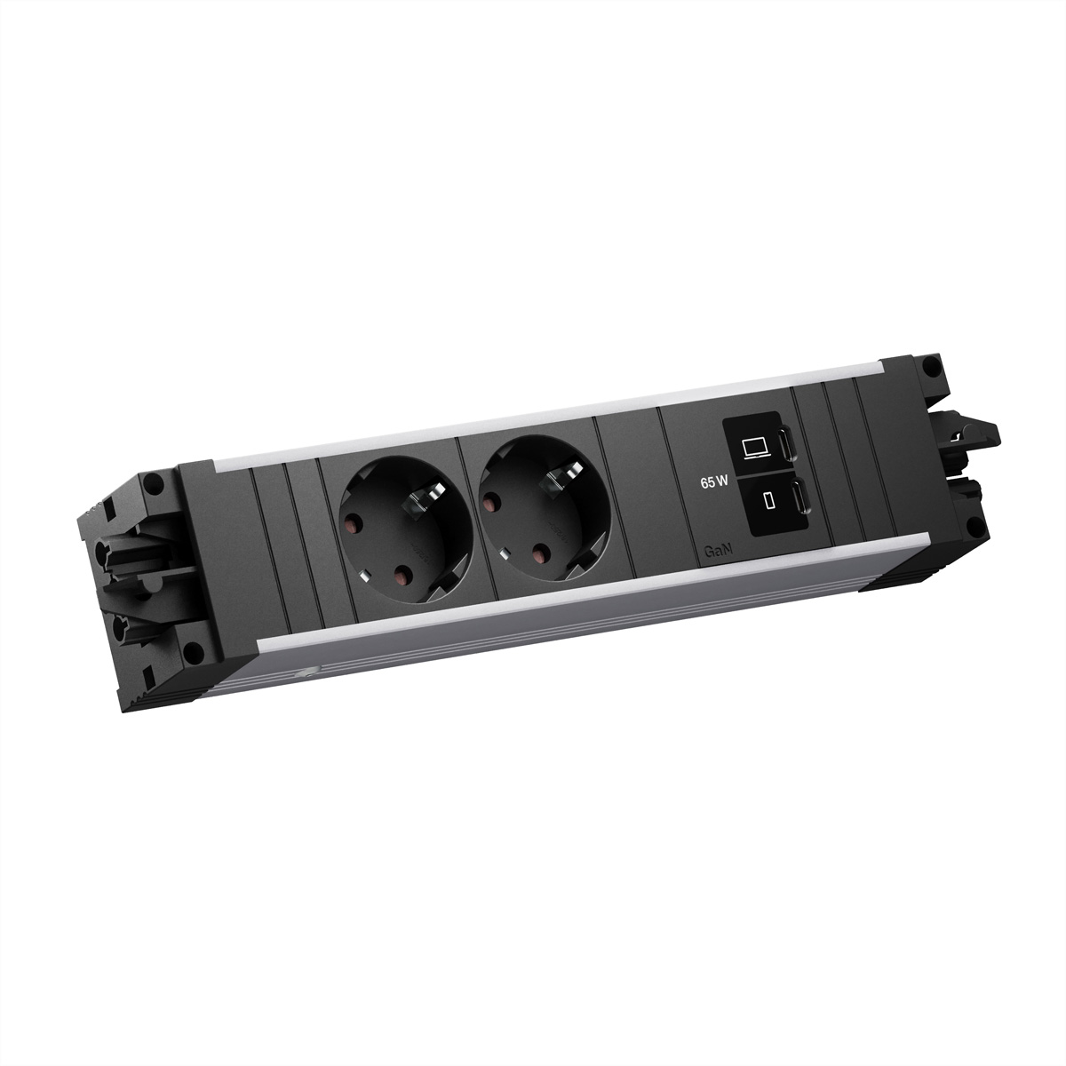 BACHMANN STEP ALU 2xCEE7/3, 1xUSB C/C 65W STEP Steckdoseneinheit
