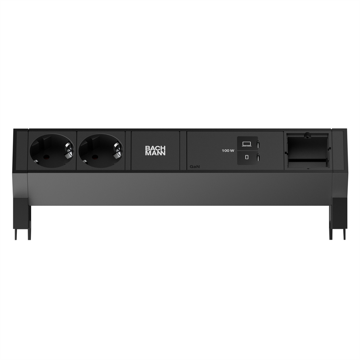 BACHMANN DESK2 2xCEE7/3 1xUSB C/C 100W, 1xCM L=0,2m RAL9005