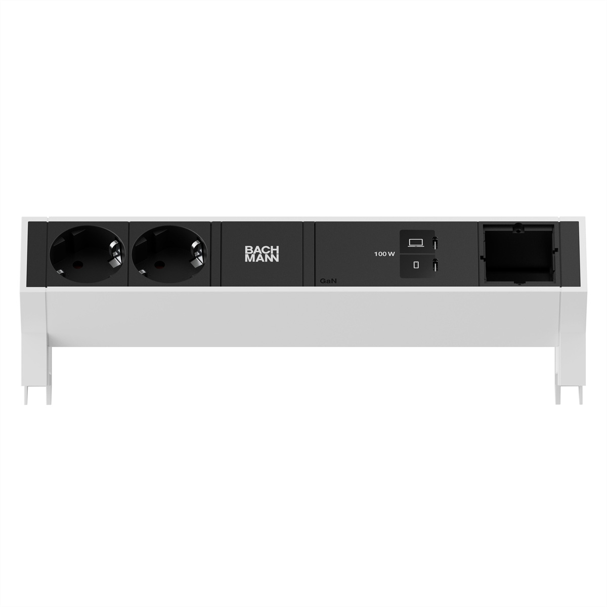BACHMANN DESK2 2xCEE7/3 1xUSB C/C 100W, 1xCM L=0,2m RAL9010