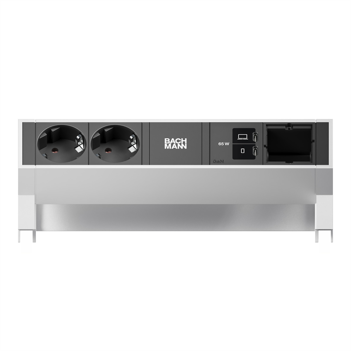 BACHMANN DESK2 2xCEE7/3 1xUSB C/C 65W, 1xCM L=0,2m INOX
