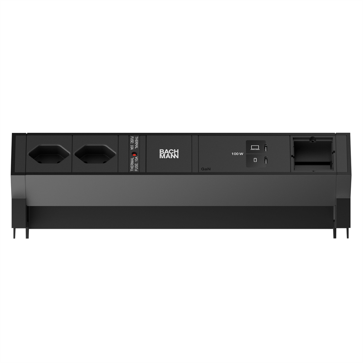 BACHMANN DESK2 2xCH 90° 1xUSB C/C 100W, 1xCM L=0,2m RAL9005