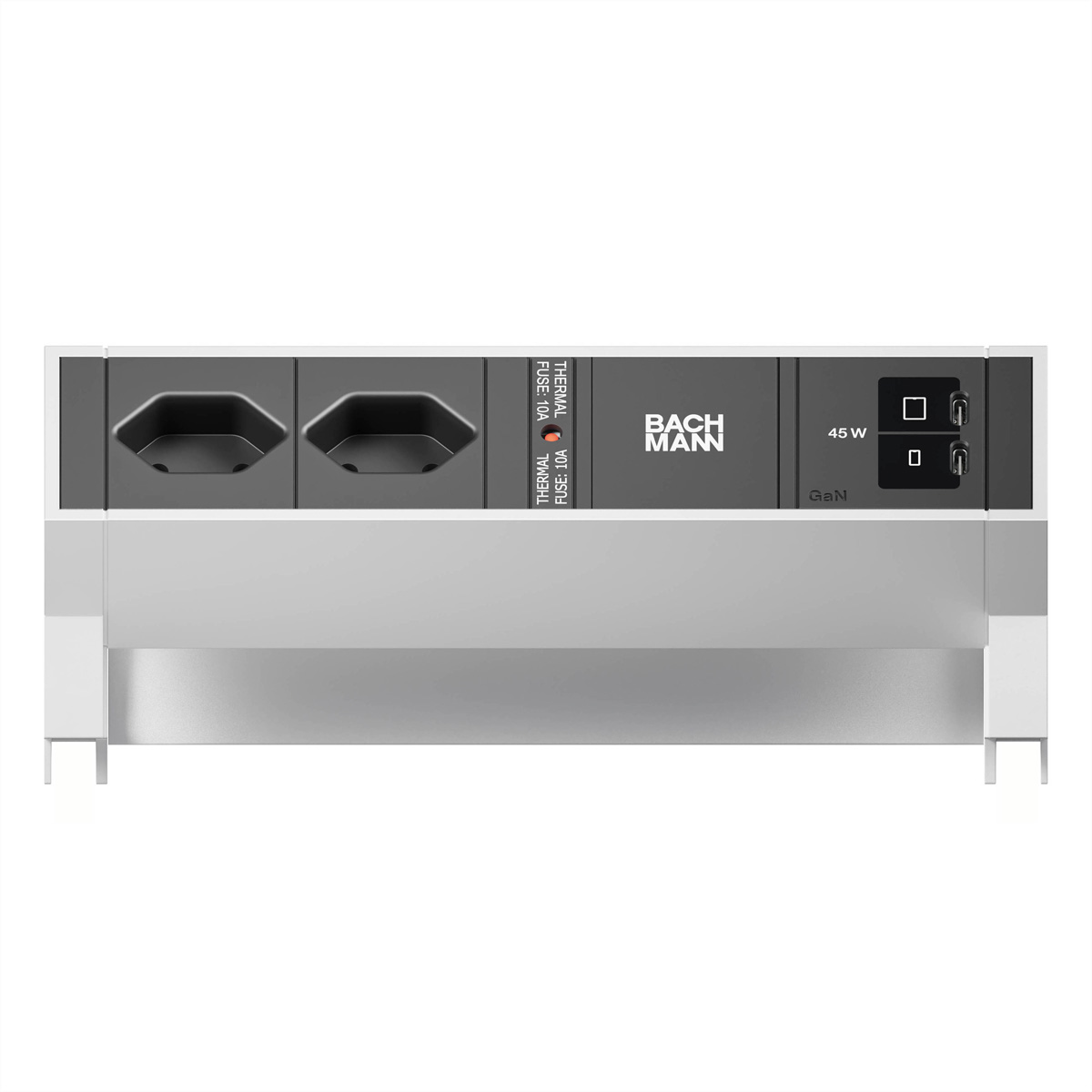 BACHMANN DESK2 2xCH 90° 1xUSB C/C 45W, L=0,2m INOX