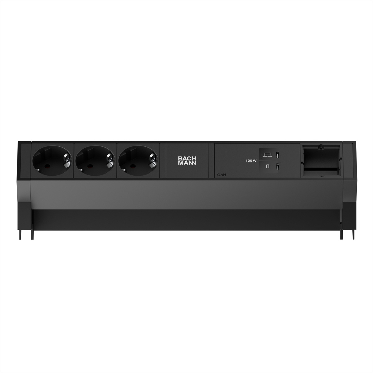 BACHMANN DESK2 3xCEE7/3 1xUSB C/C 100W, 1xCM L=0,2m RAL9005