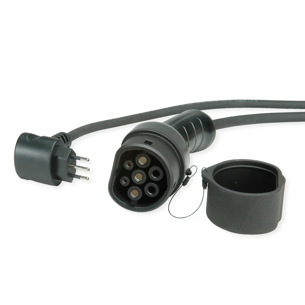 ROLINE Tragbares E-Auto Ladegerät, CEI23-50 (IT, Typ-L) &amp, Typ2 Stecker, 1-phasig, Mode 2, 16 A, 3,6 kW, 5 m