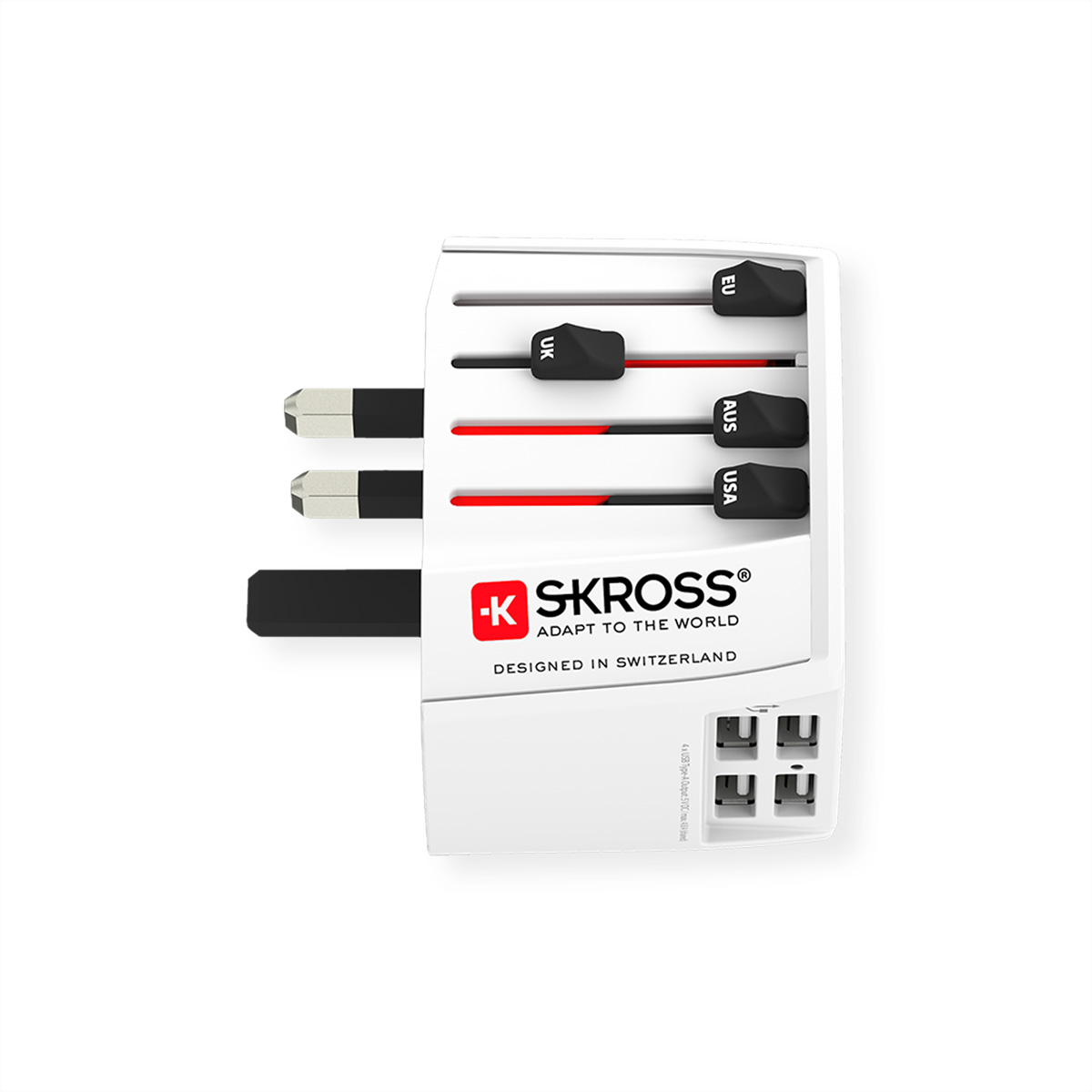 Skross MUV USB 4xA Universal Reiseadapter, Weltweit, 1.302961 (BILD2)