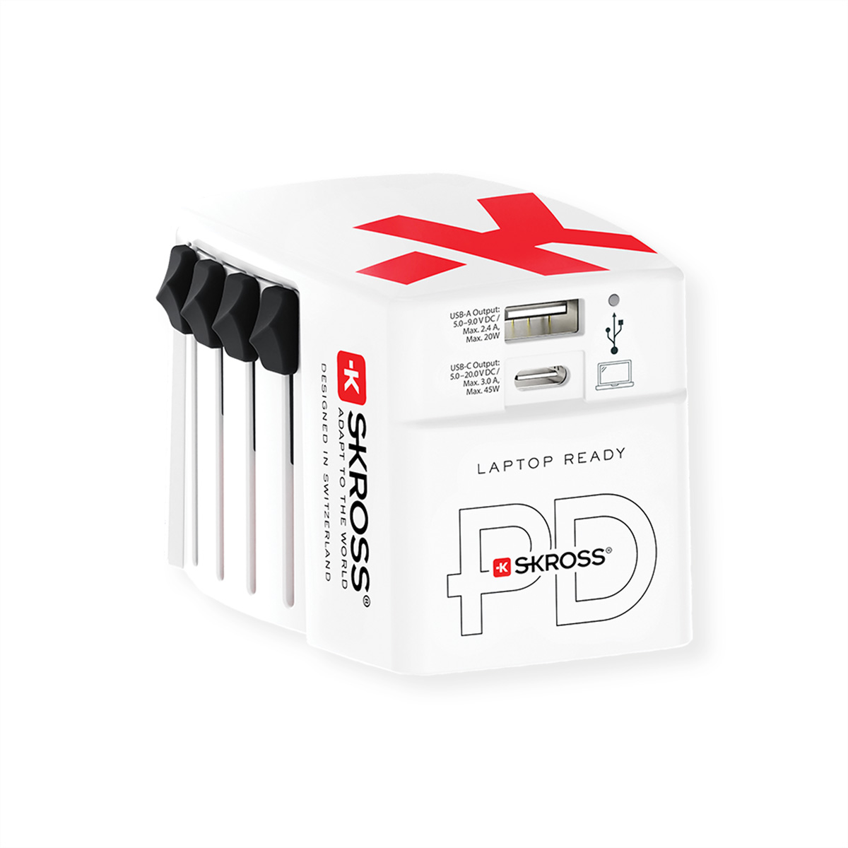 Skross World USB Charger A/C 45PD mit USB-C Kabel, Weltweit Skross World USB Charger A/C 45PD mit USB-C Kabel, Weltweit