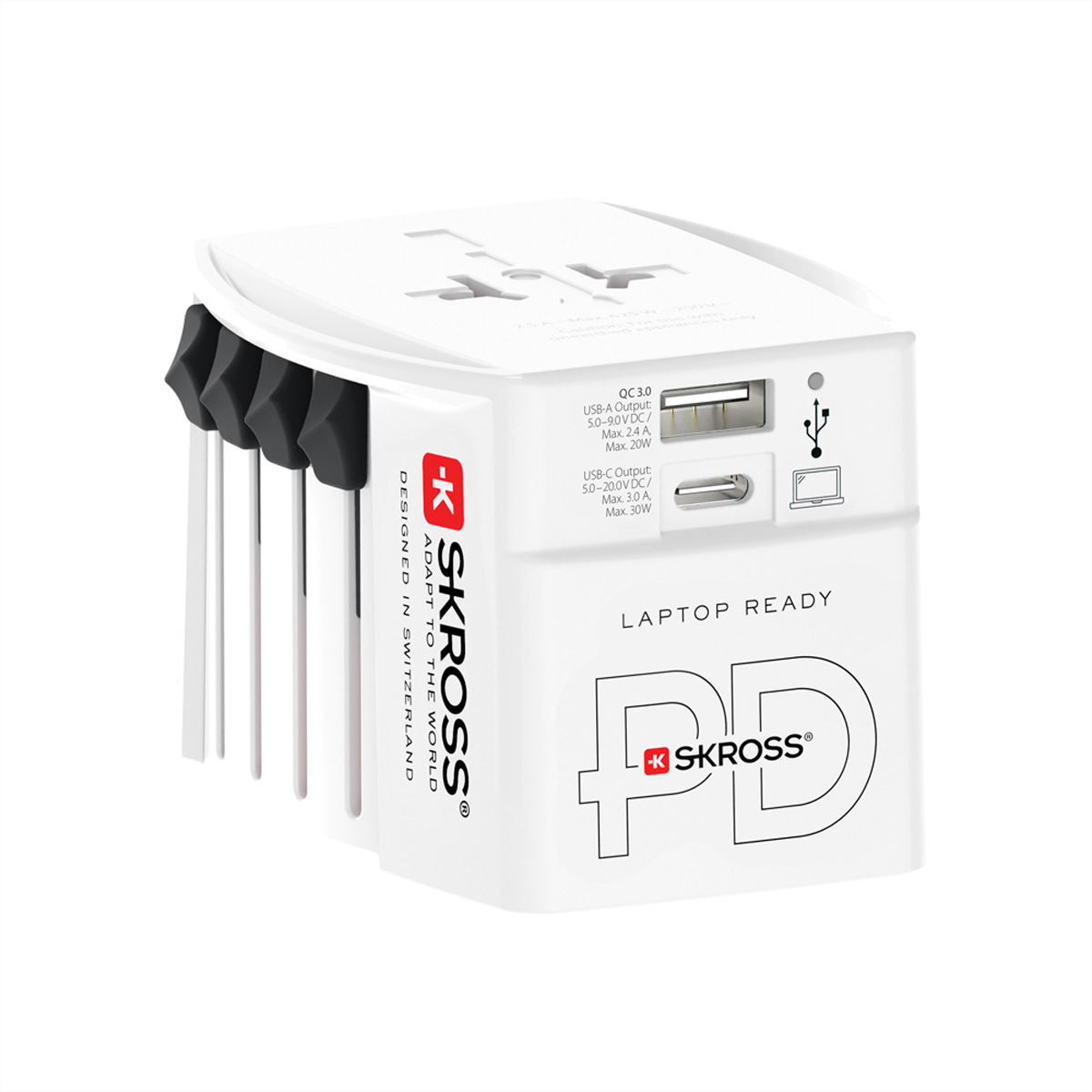 Skross MUV USB AC30PD White Retail, Weltweit