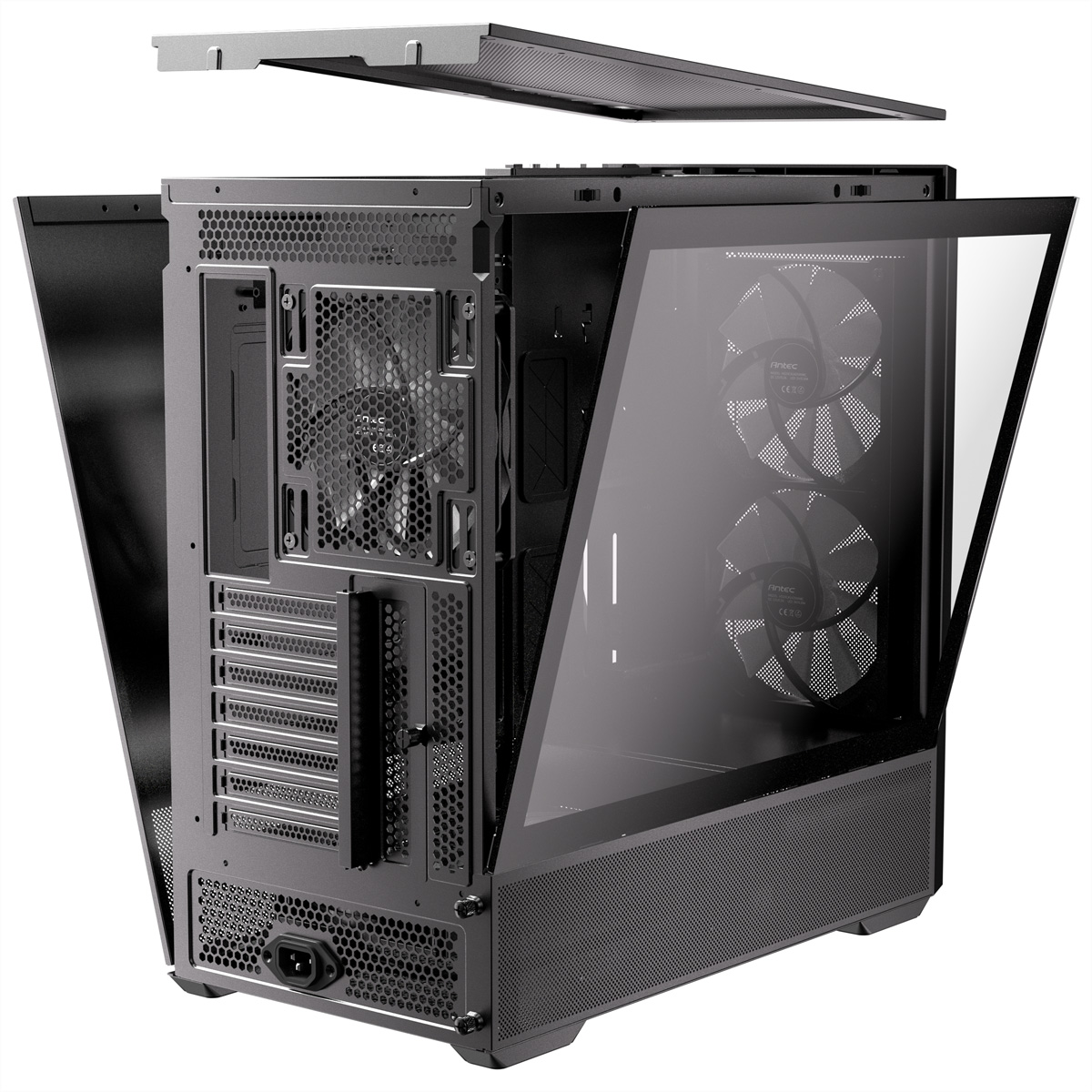 ANTEC FLUX Rear ATX/Micro-ATX/ITX Midi Tower PC Gehäuse , schwarz