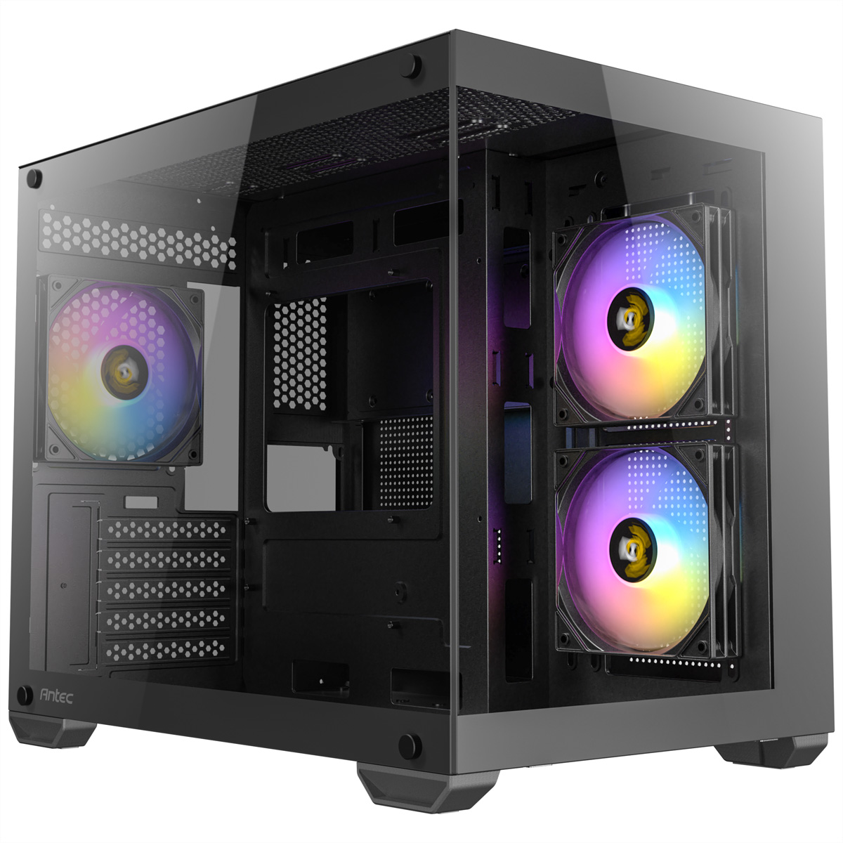 ANTEC CX600M ARGB B Micro-ATX Tower Gaming PC Gehäuse, schwarz mATX Midi-Tower
