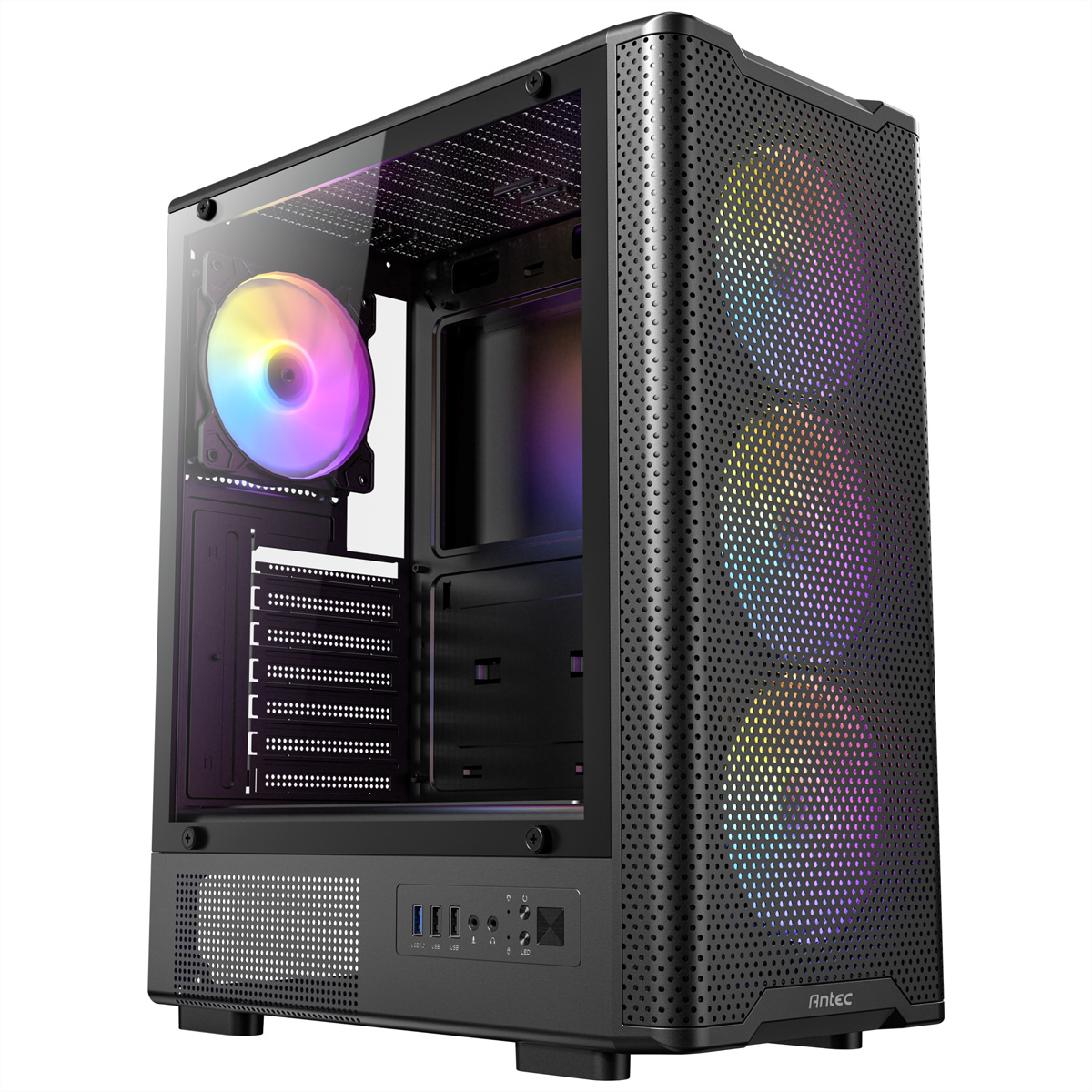 ANTEC VX-310 ARGB ATX, Micro-ATX , ITX Mid Tower Gaming PC Gehäuse, schwarz ATX/mATX Midi-Tower
