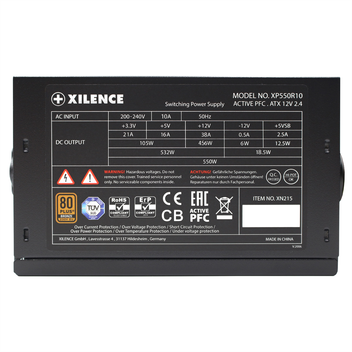 Xilence XP550R10 550W PC Netzteil, 80+ Bronze, Gaming, XN215 (BILD2)