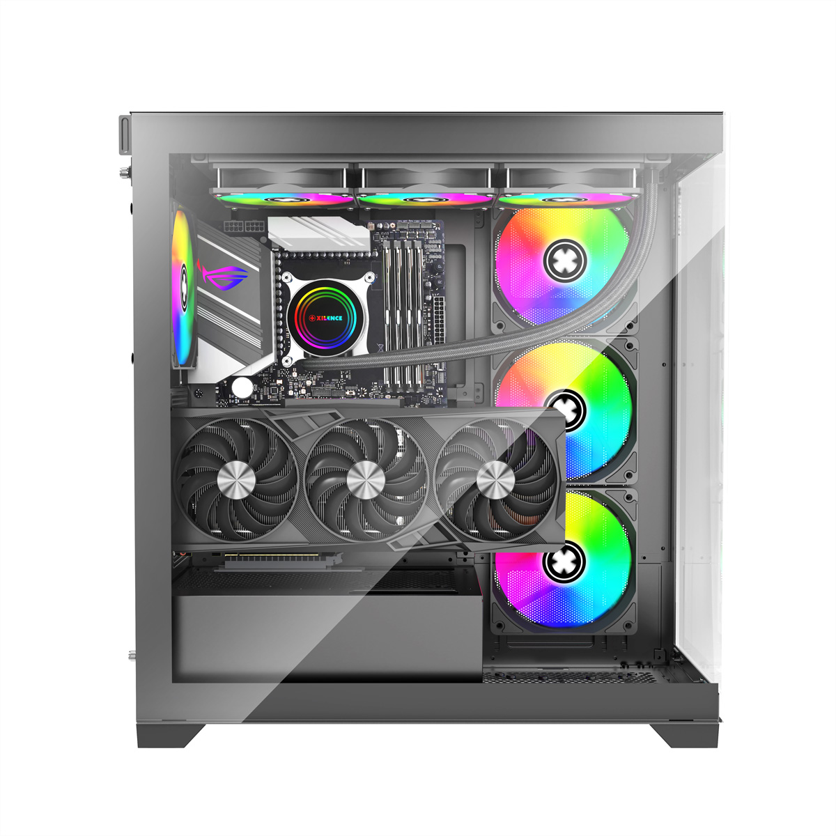 XILENCE Xilent Gleam X818.ARGB Gaming ATX PC Case black, RGB ATX Midi Tower