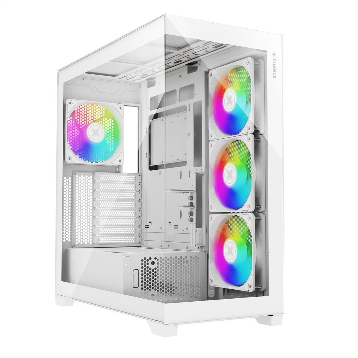 XILENCE Xilent Gleam X818.W.ARGB Gaming ATX PC Case white, RGB ATX Midi Tower