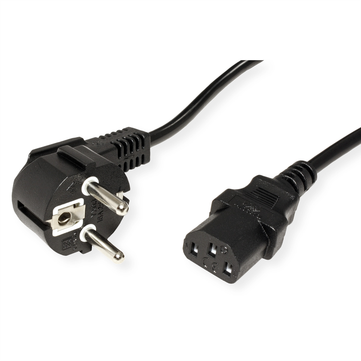 STANDARD Netzkabel, gerade IEC-Buchse, schwarz, 1,8 m