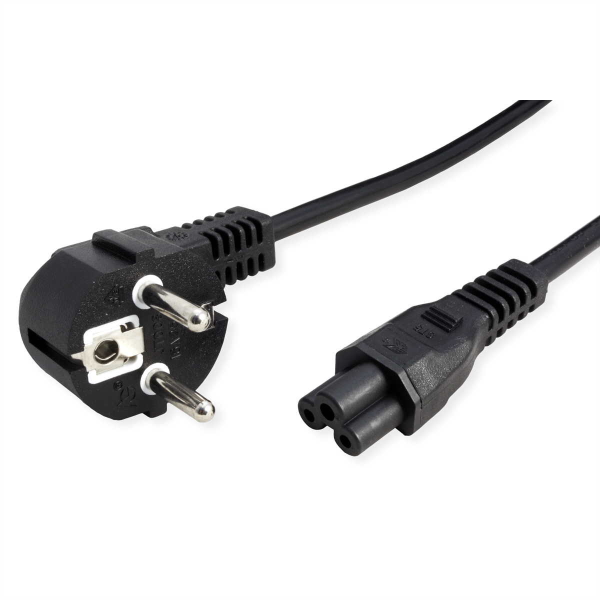 VALUE Netzkabel, 3pol. Notebook-Buchse, schwarz, 0,8 m