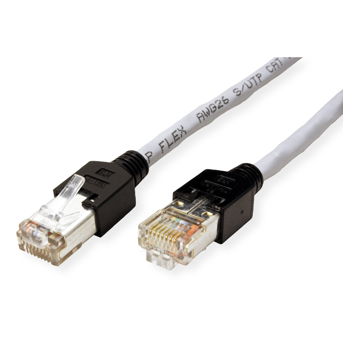 DÄTWYLER Patchkabel Cat.5e (Class D) S/UTP, CU 5502 flex PVC, Hirose TM11, grau, 0,5 m