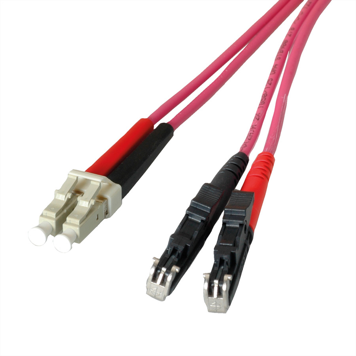 LEONI LWL-Kabel duplex 50/125µm OM4, RundM E2000 / Suhner LC, 3.0 m (21.08.2553)