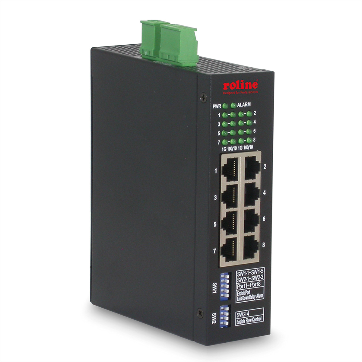 ROLINE Industrial Gigabit Ethernet Switch, 8 Ports, Web Managed (21.13.1136)