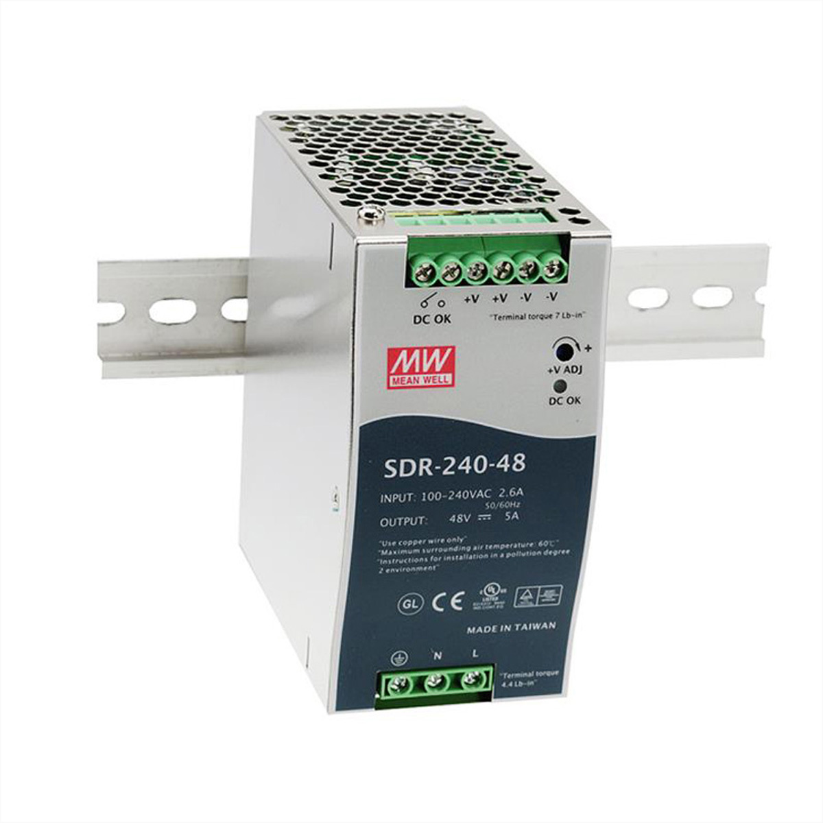 MEAN WELL Hutschienen-Netzteil (DIN-Rail) Mean Well SDR-240-48 48 V/DC 5 A 240 W 1 x