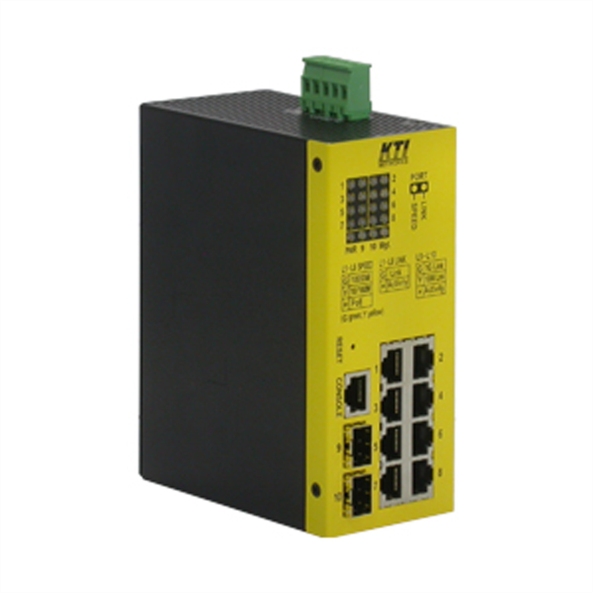 KTI KGS-1064-HP 10-Port Industrie Giga PoE-Switch, DIN-RAIL alle Ports PoE, 2x 100/1000 SFP Netzwerk-Switch