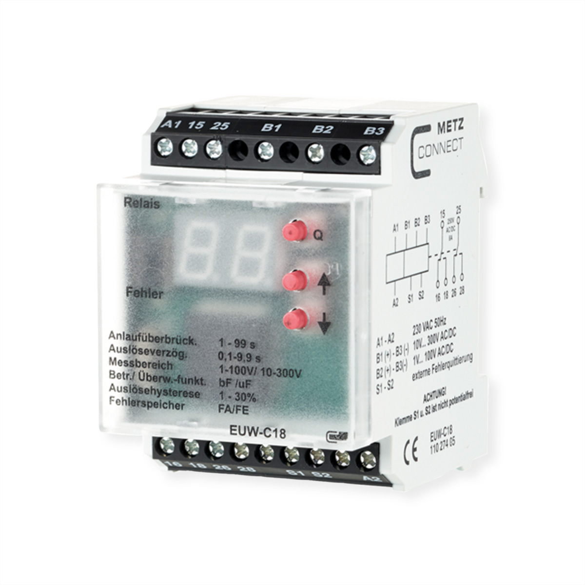 METZ CONNECT EUW-C18 230 V AC Strom-/Spannungsüberwachung