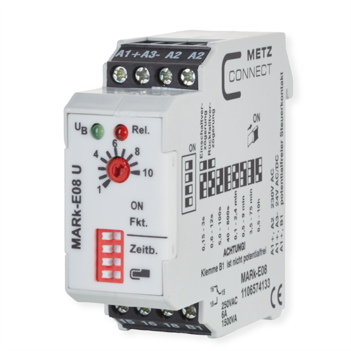 METZ CONNECT MARk-E08 U 230 V AC, 24 V AC/DC Zeitrelais