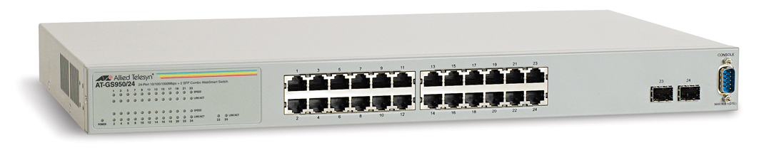 ALLIED TELESYN 24port 10/100/1000TX Switch mit 2 GBIC bays