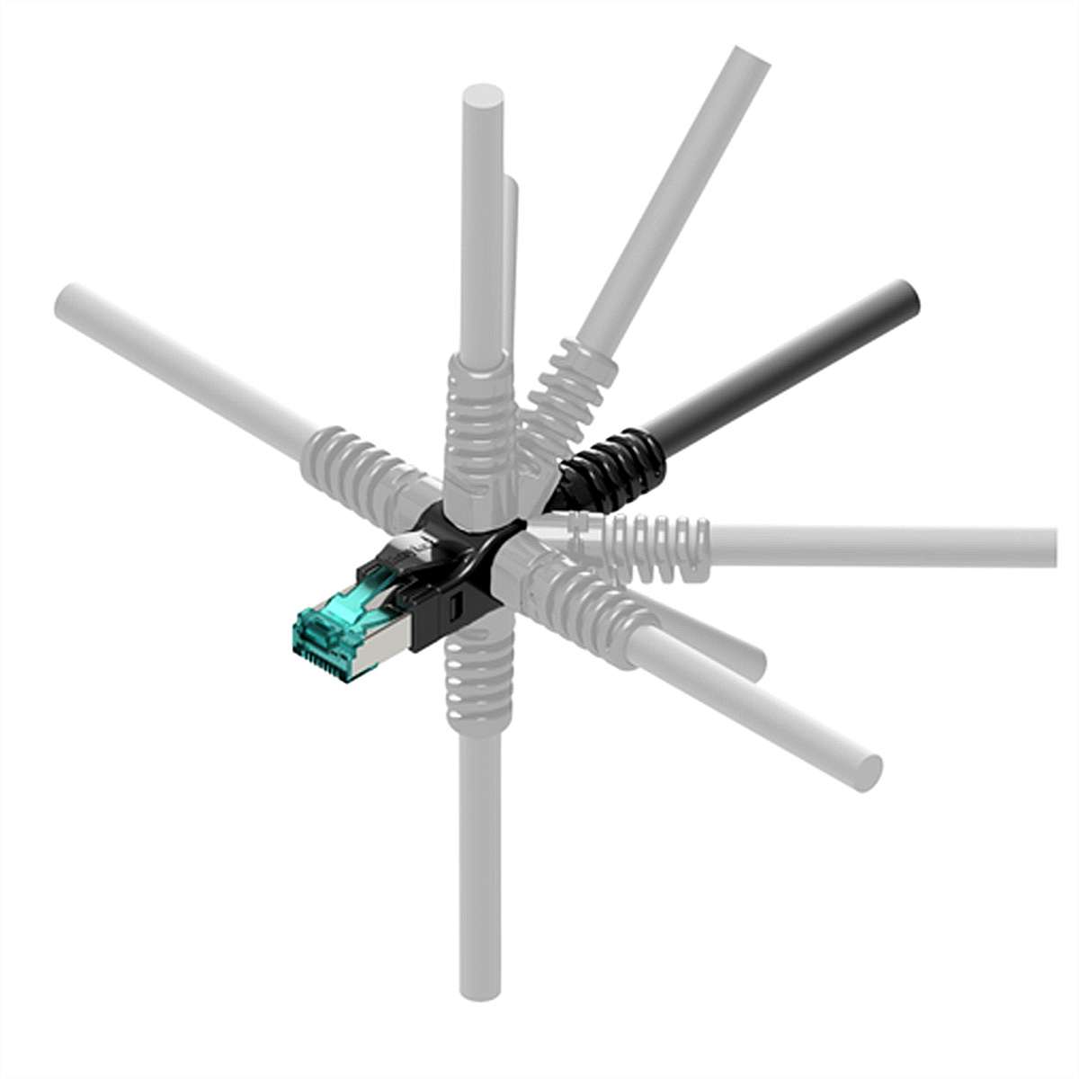 EasyLan VarioBoot Patchkabel Kat.6A, S/FTP, gelb, 0,5 m,  (BILD2)