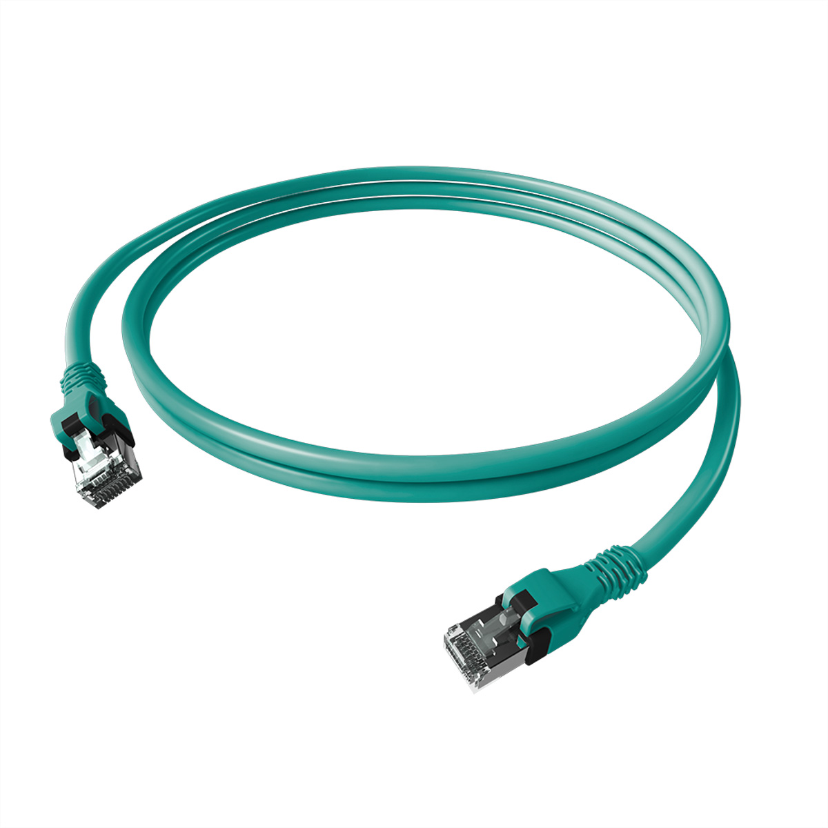 EasyLan DualBoot PushPull IP20 Patchkabel, Kat.6A (Class EA), S/FTP, türkis, 5 m