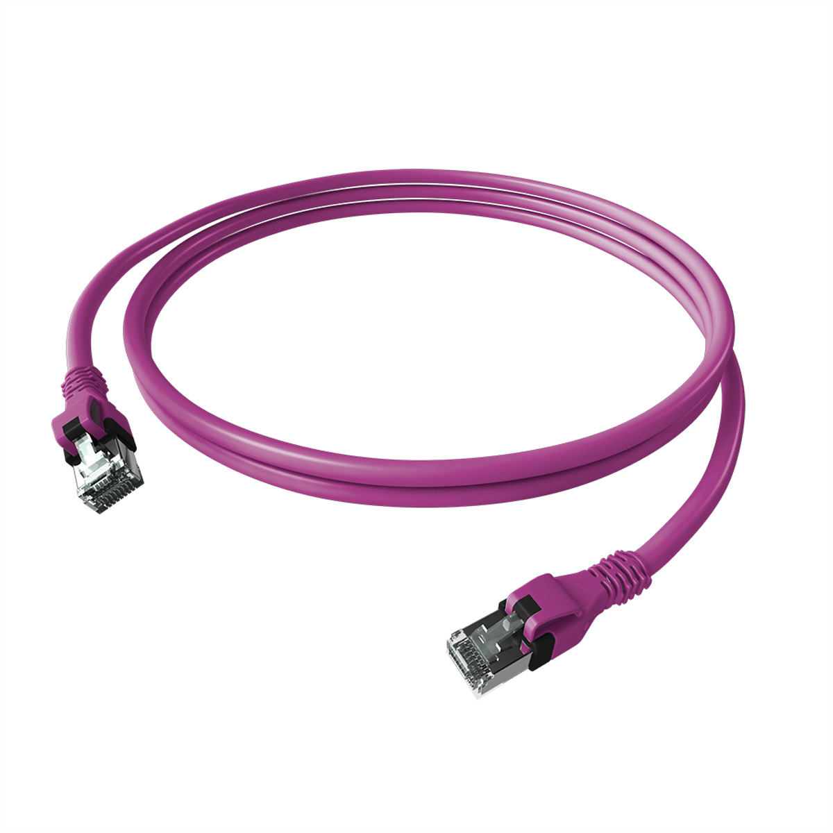 EasyLan DualBoot PushPull IP20 Patchkabel, Kat.6A (Class EA), S/FTP, violett, 5 m