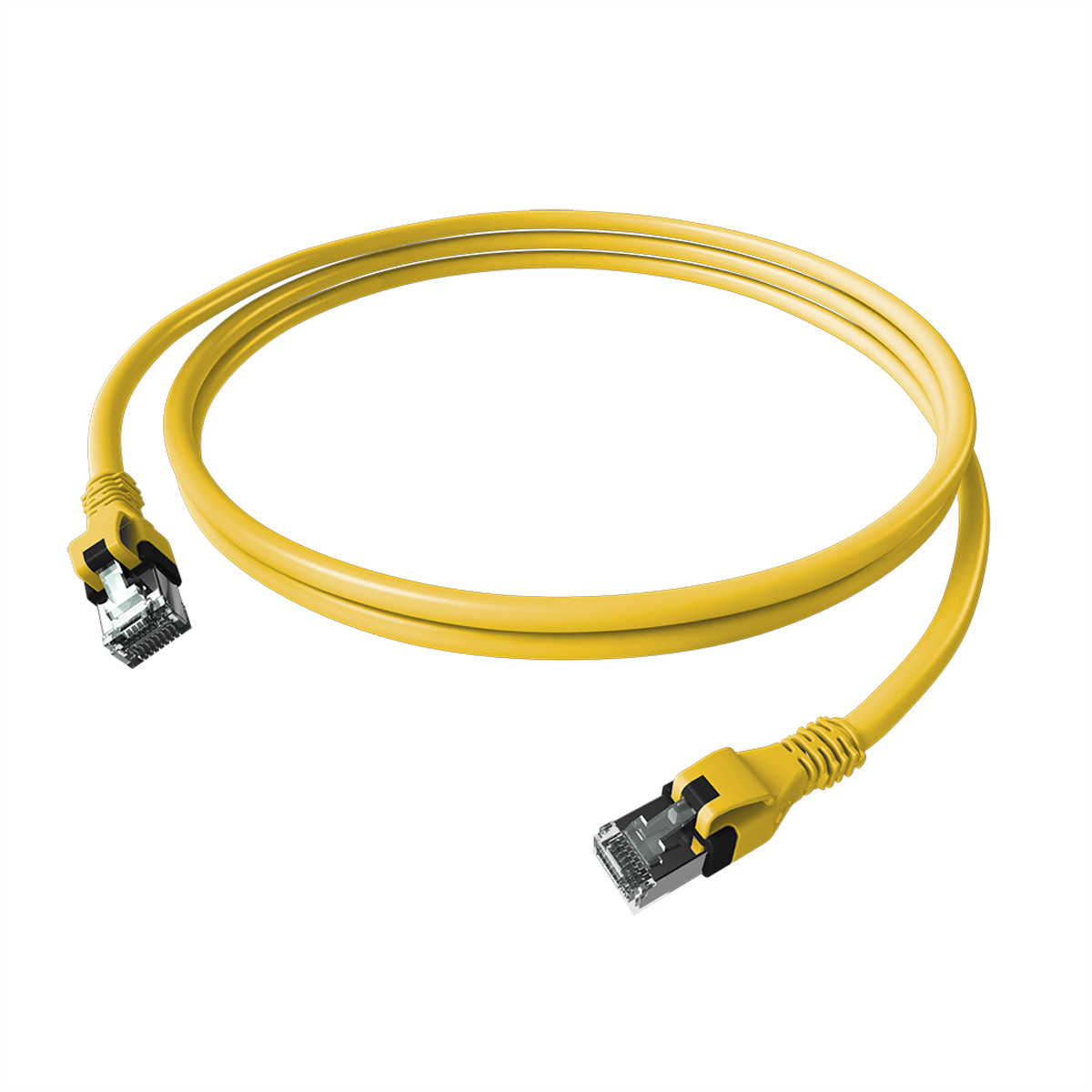 EasyLan DualBoot PushPull IP20 Patchkabel, Kat.6A (Class EA), S/FTP, gelb, 0,5 m