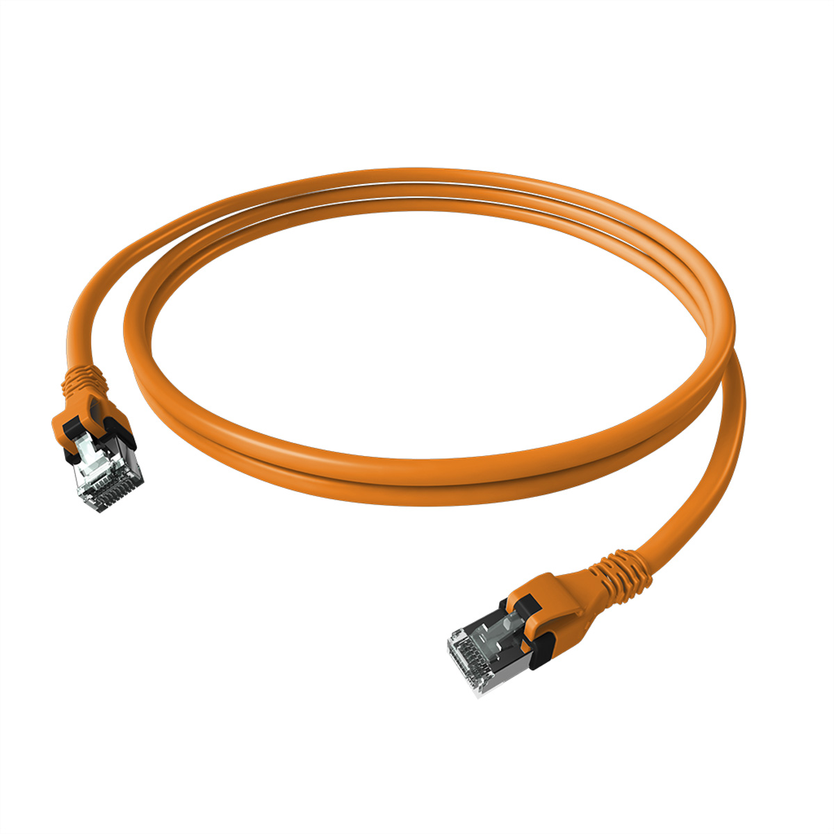 EasyLan DualBoot PushPull IP20 Patchkabel, Kat.6A (Class EA), S/FTP, orange, 7,5 m