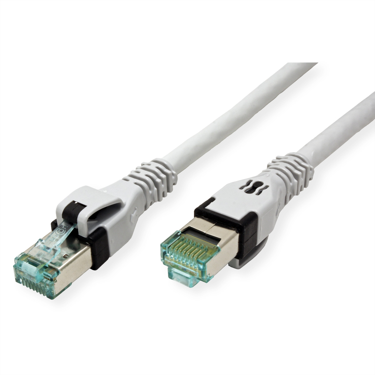 EasyLan DualBoot PushPull IP20 Patchkabel, Cat.6A (Class EA), S/FTP, grau, 2 m