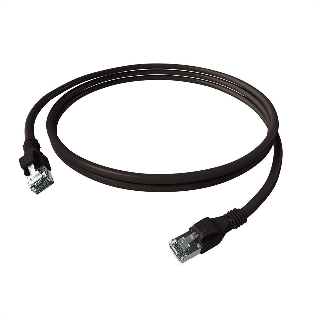 EasyLan DualBoot PushPull IP20 Patchkabel, Kat.6A (Class EA), S/FTP, schwarz, 0,5 m