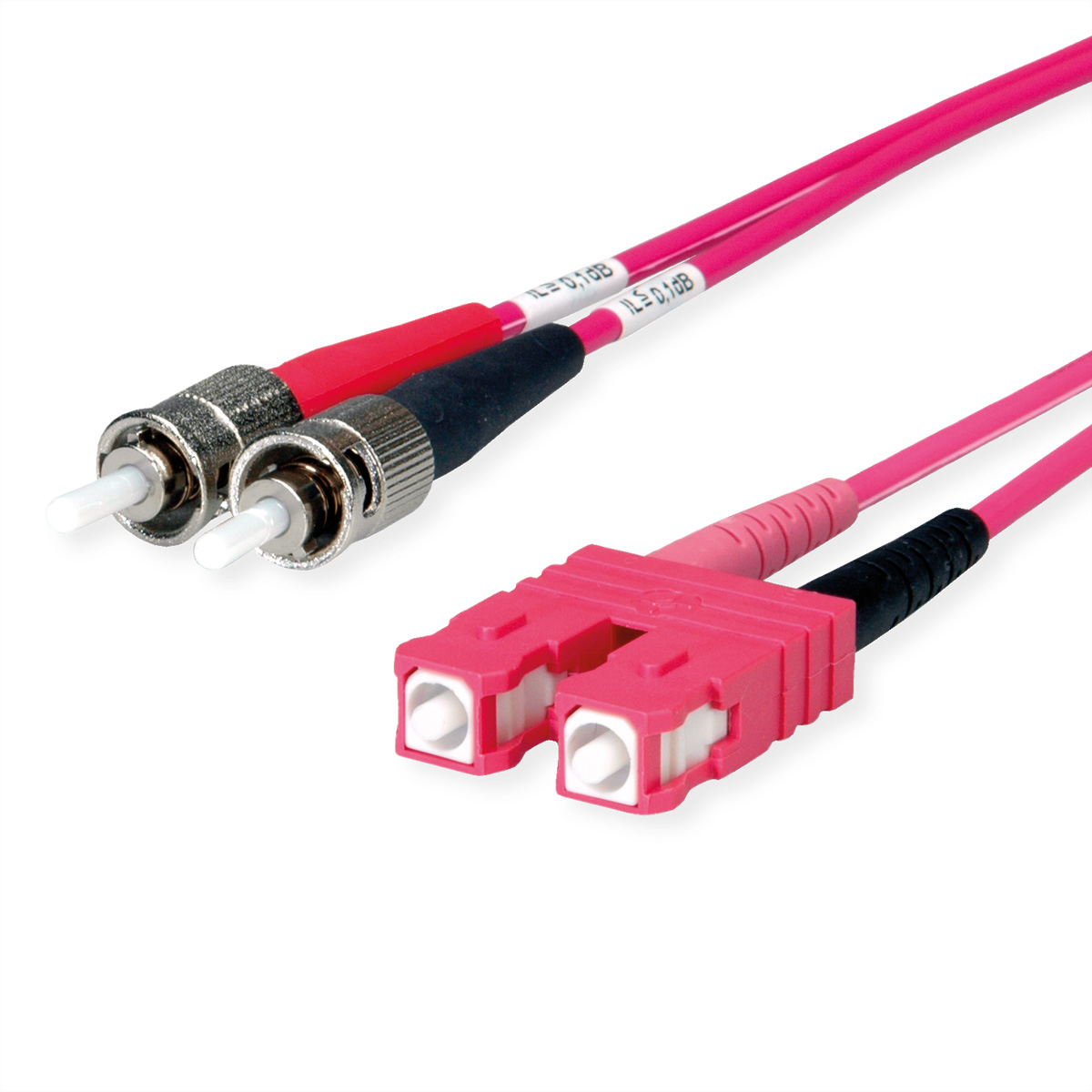 TELEGÄRTNER Duplex-Adapterkabel 50/125 OM4, 2x ST, 1x SC Duplex Stecker, violett, 10 m